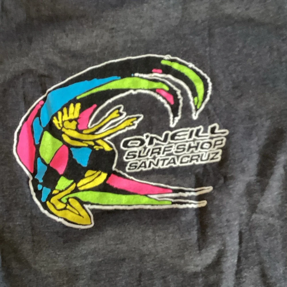 O'Neill Dark Gray Tee with Colorful Surf Graphic